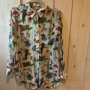 Equipment Cream Floral Blouse